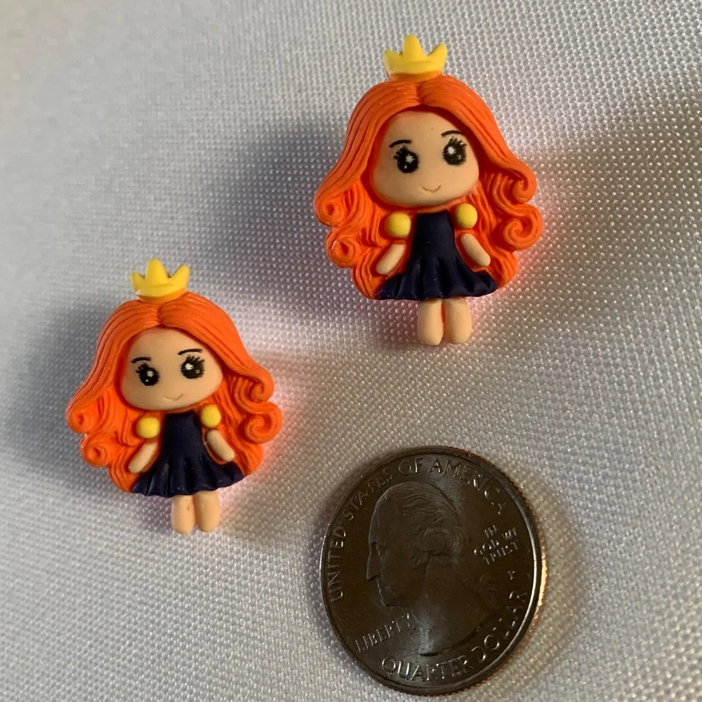 NWT. Handmade Pierced Earrings of Fancy Girls.  For ages 5 and up!